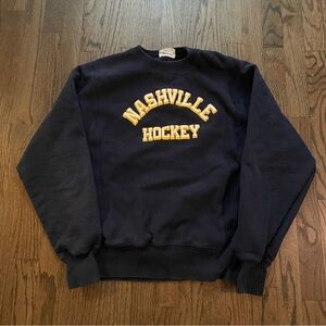 Nashville Predators NHL Champion Navy Blue Reverse Weave Crewneck Sweatshirt